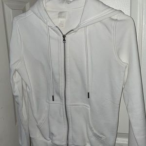 white h&m zip up